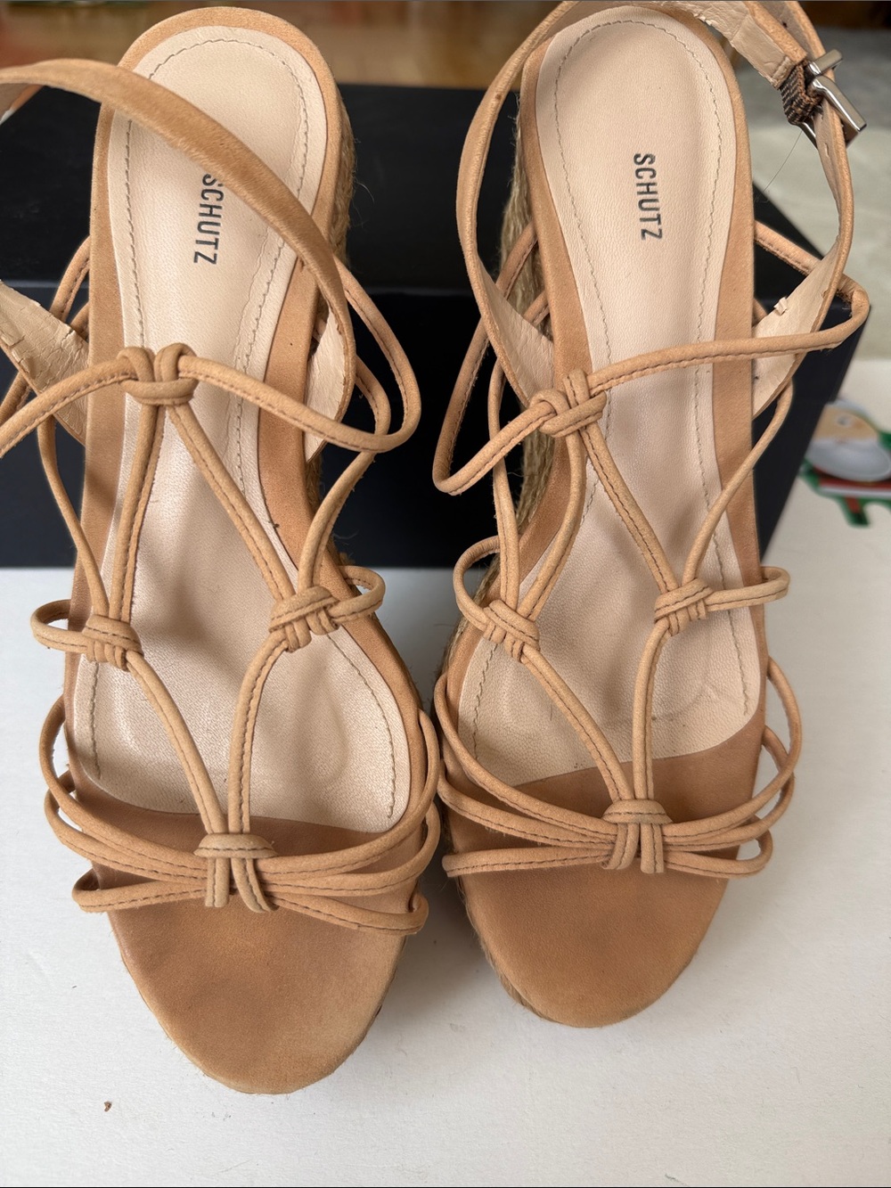 SCHUTZ Tan Knotted Strappy Heeled Sandals